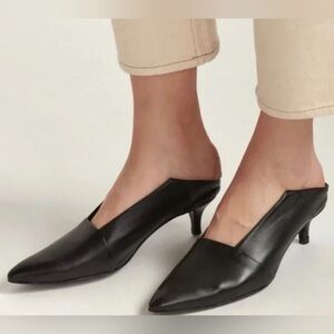 Thakoon Black Leather Mules